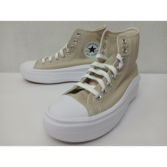 Converse Women's Chuck Taylor All Star Move Platform Sneakers A04365C Beige Sz 7 - Picture 4 of 9